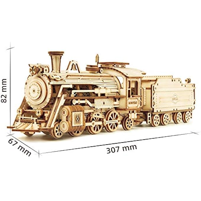 3D PUZZLE EXPRESS STEAM LOCOMOTIVE WOODEN PUZZLE MODEL MAKING - LOCOMOTIVE WOODEN CONSTRUCTION KIT - CHRISTMAS BIRTHDAY GIFT FOR TEENAGERS AND ADULTS (PRIME STEAM EXPRESS) - Image 4